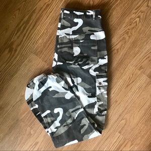 Black & White Camo Cargo Pants